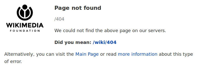 Page d'erreur 404 de Wikipédia
